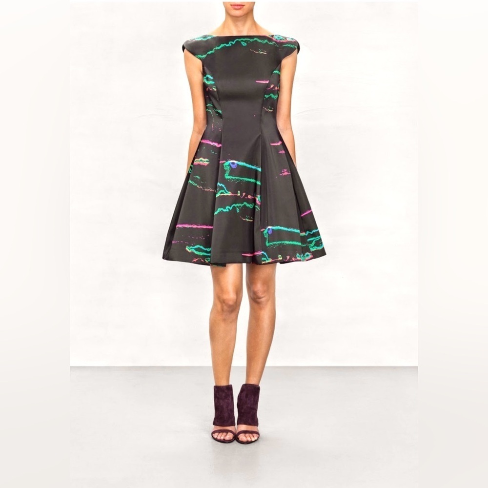 & OTHER STORIES Sculptural Shape Black Multi Cocktail DRESS size 4